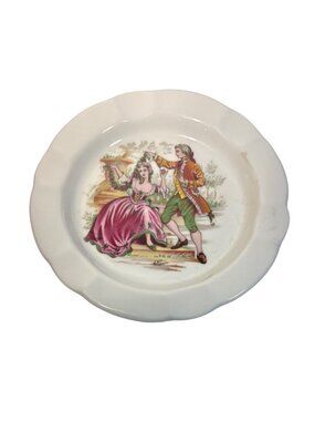 FD Chauvigny France Ashtray With Romantic Scene By A. Renou Vintage 5"